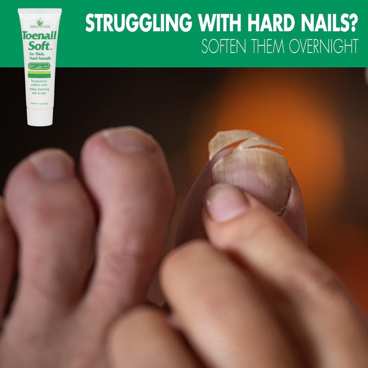 Miracle of Aloe before and after nail softening showing neater nails