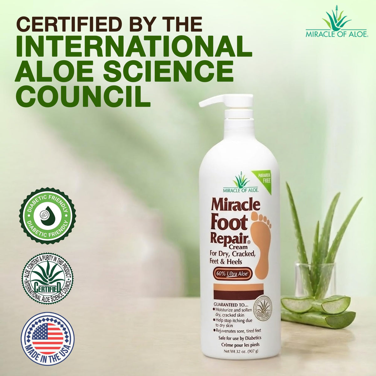 Miracle of Aloe pump dispenser pouring cream for easy application