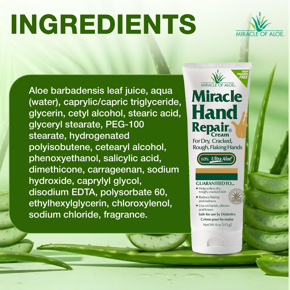 Miracle of Aloe beside everyday items to show 4 oz scale