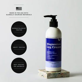 Miracle Plus being massaged into leg to relieve tension and hydrate skin
