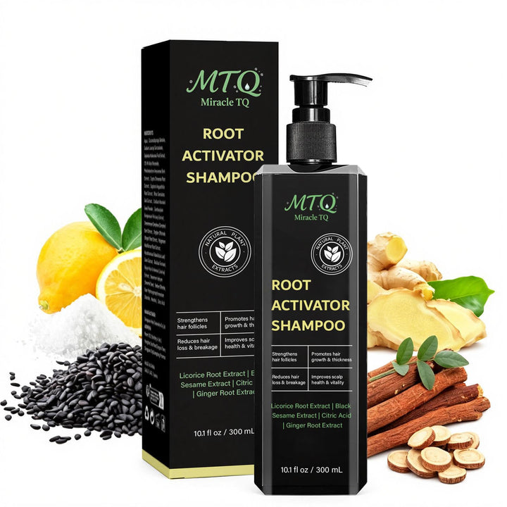 Miracle TQ front packaging showing product and benefits for fuller-looking hair