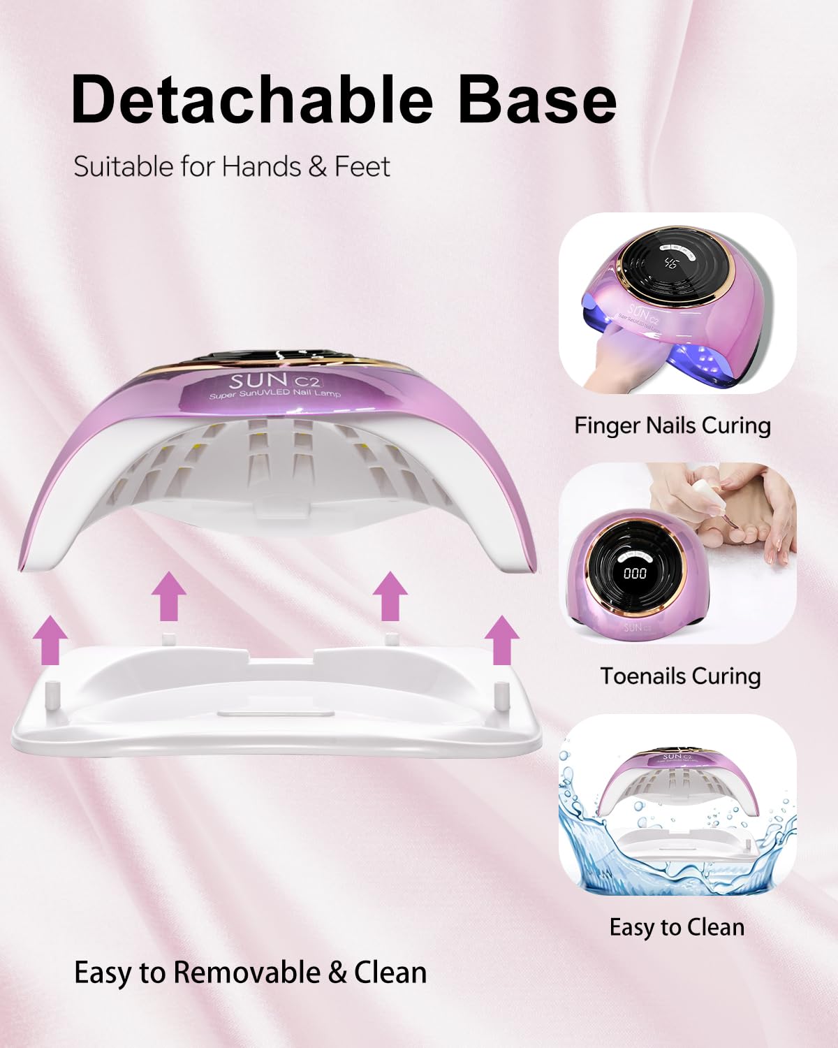 mirage layon in pedicure mode with foot inside demonstrating comfortable toe curing