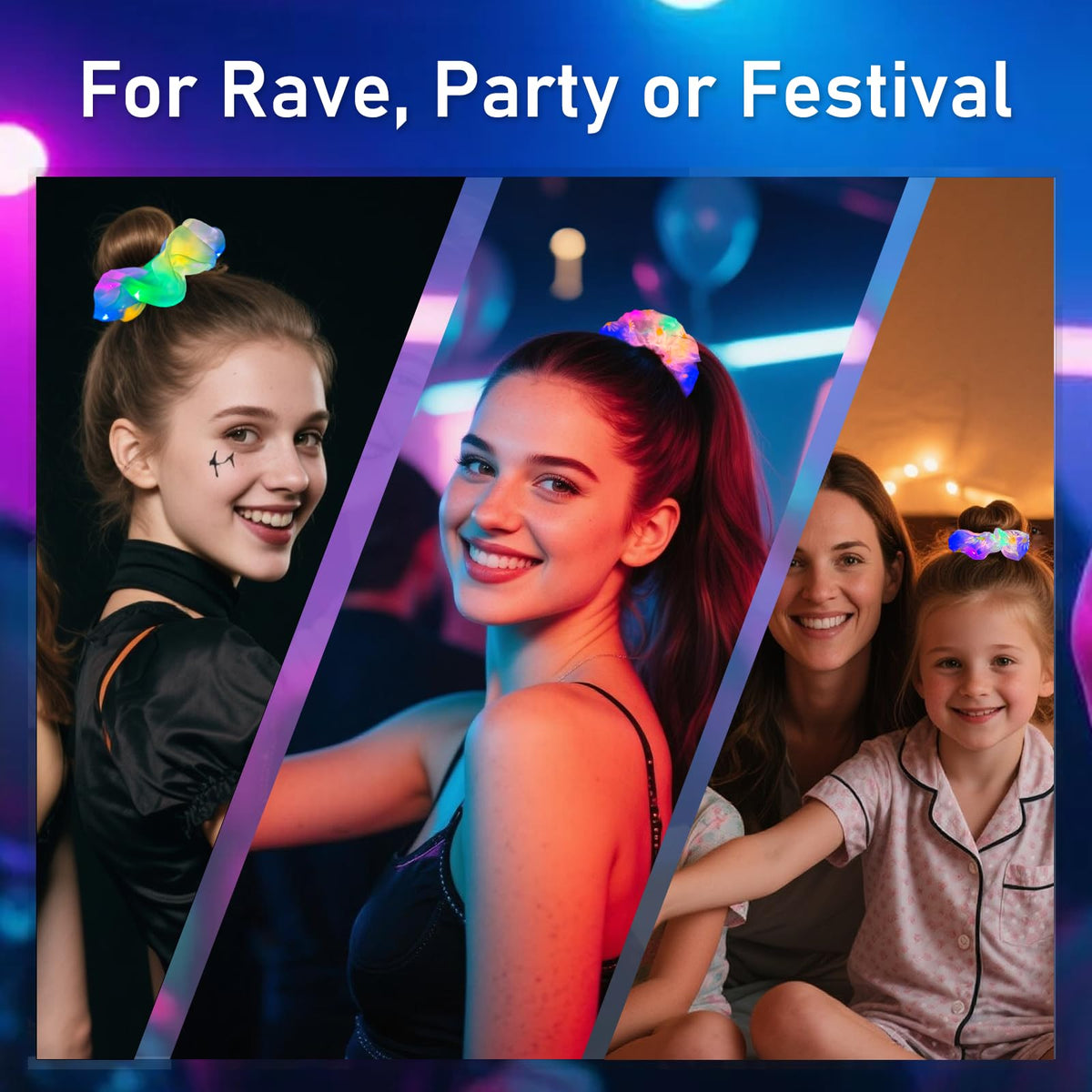 MiraWish scrunchies worn on wrists by group sharing glow for photos