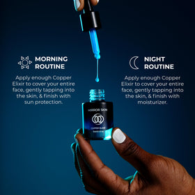 Mirror Skin bottle held in hand to show product size and application