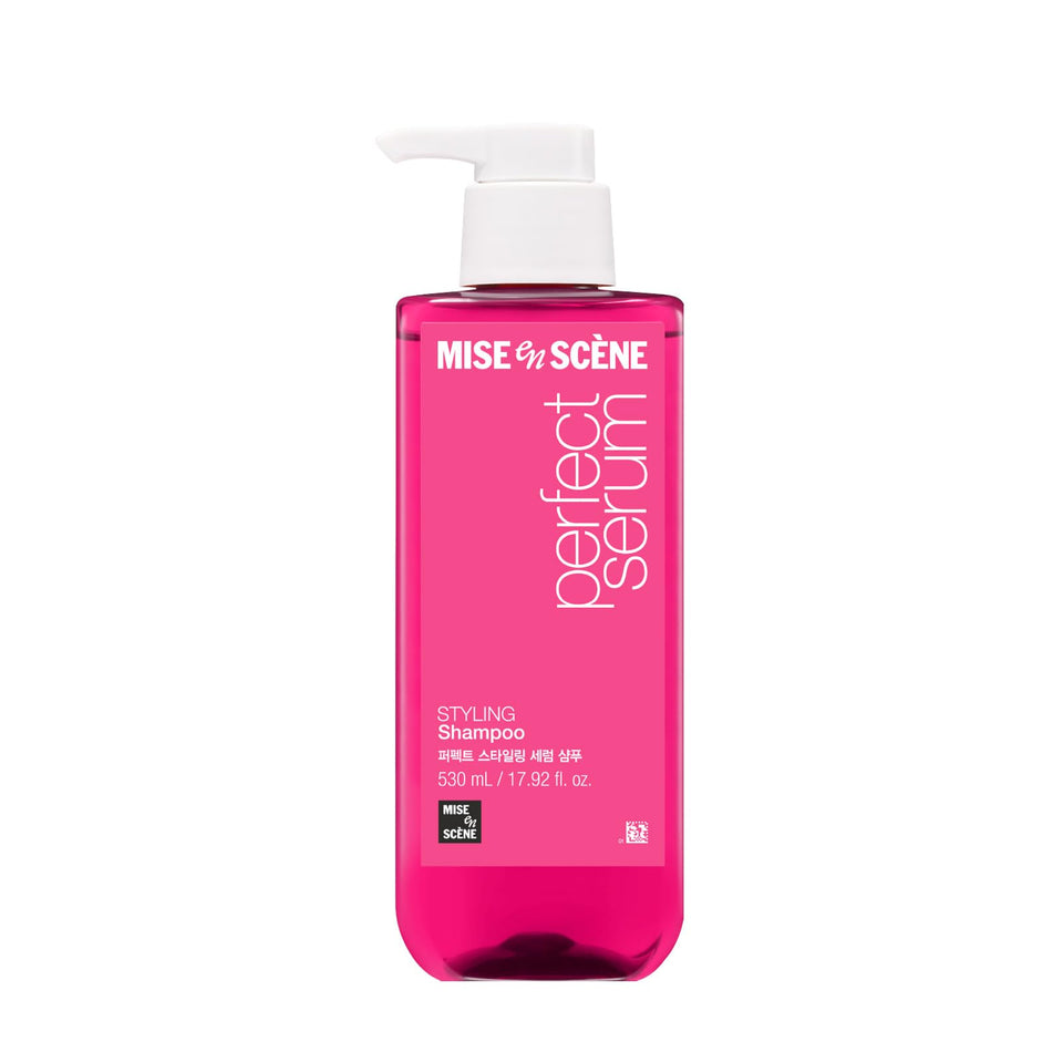 Mise En Scene front bottle view showing elegant branding and easy-pump benefit