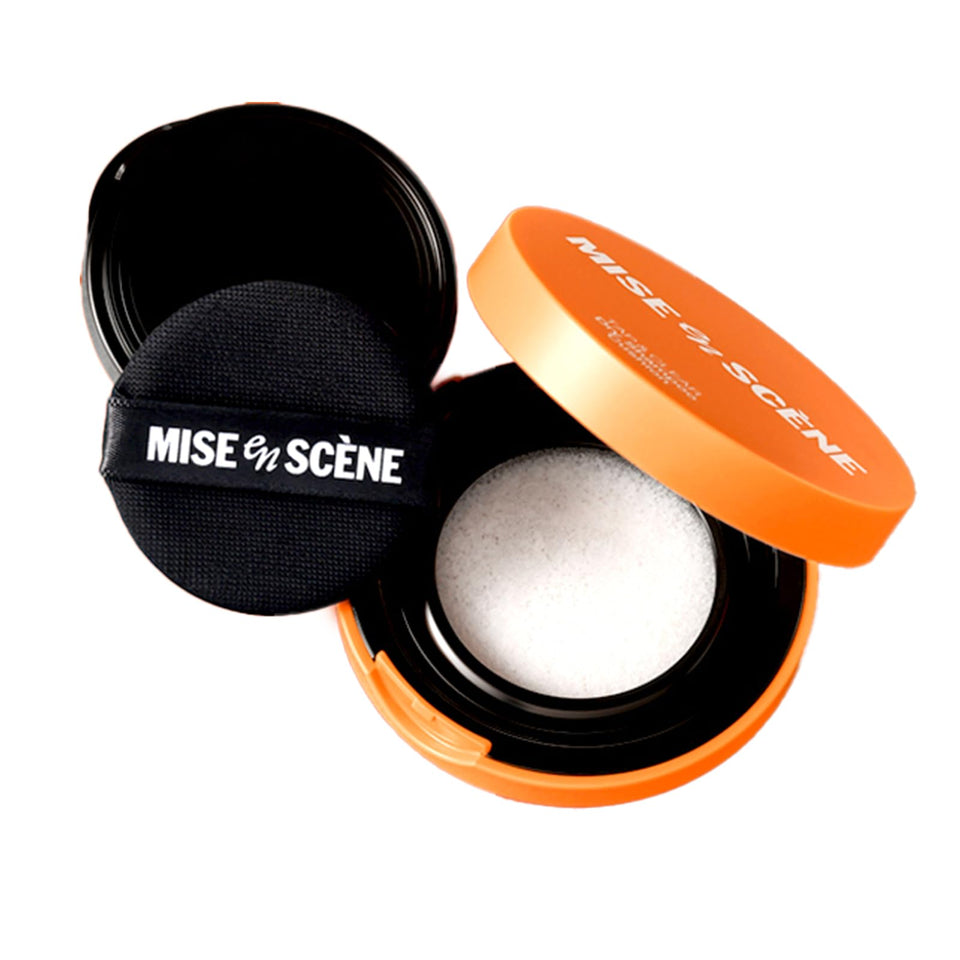 Mise En Scene front packaging showing travel‑size compact and branding benefit quick touch ups