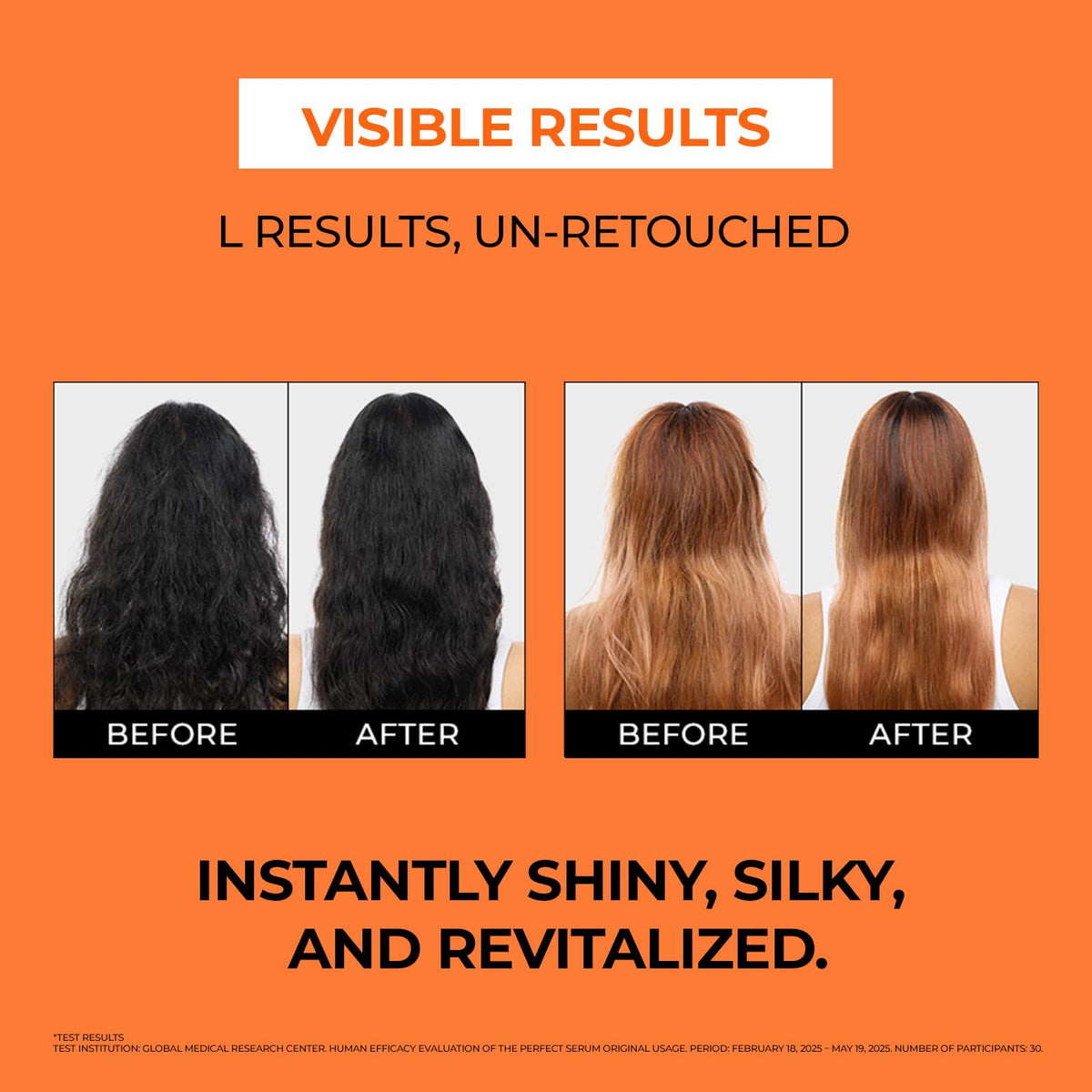 Mise En Scene applying serum to hair ends demonstrating frizz control benefit
