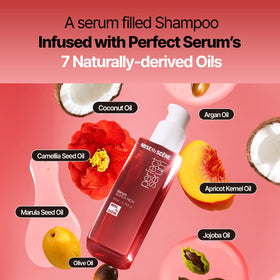 Mise En Scene array of natural oils highlighting nourishing ingredient benefits