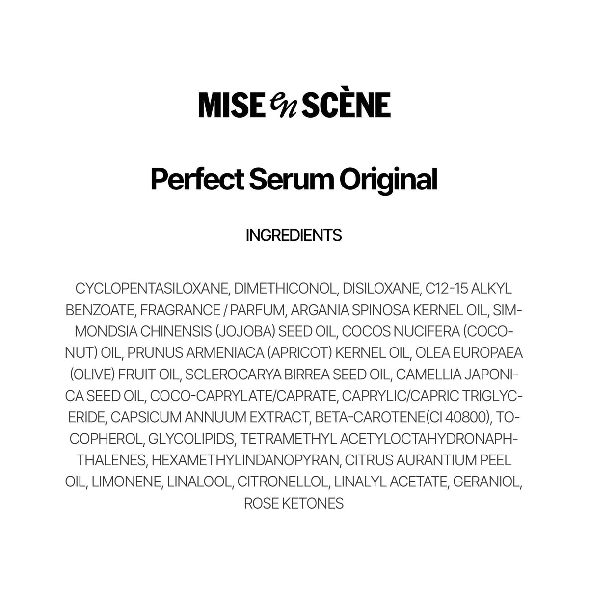 Mise En Scene serum on bathroom shelf in routine setting showing easy use benefit