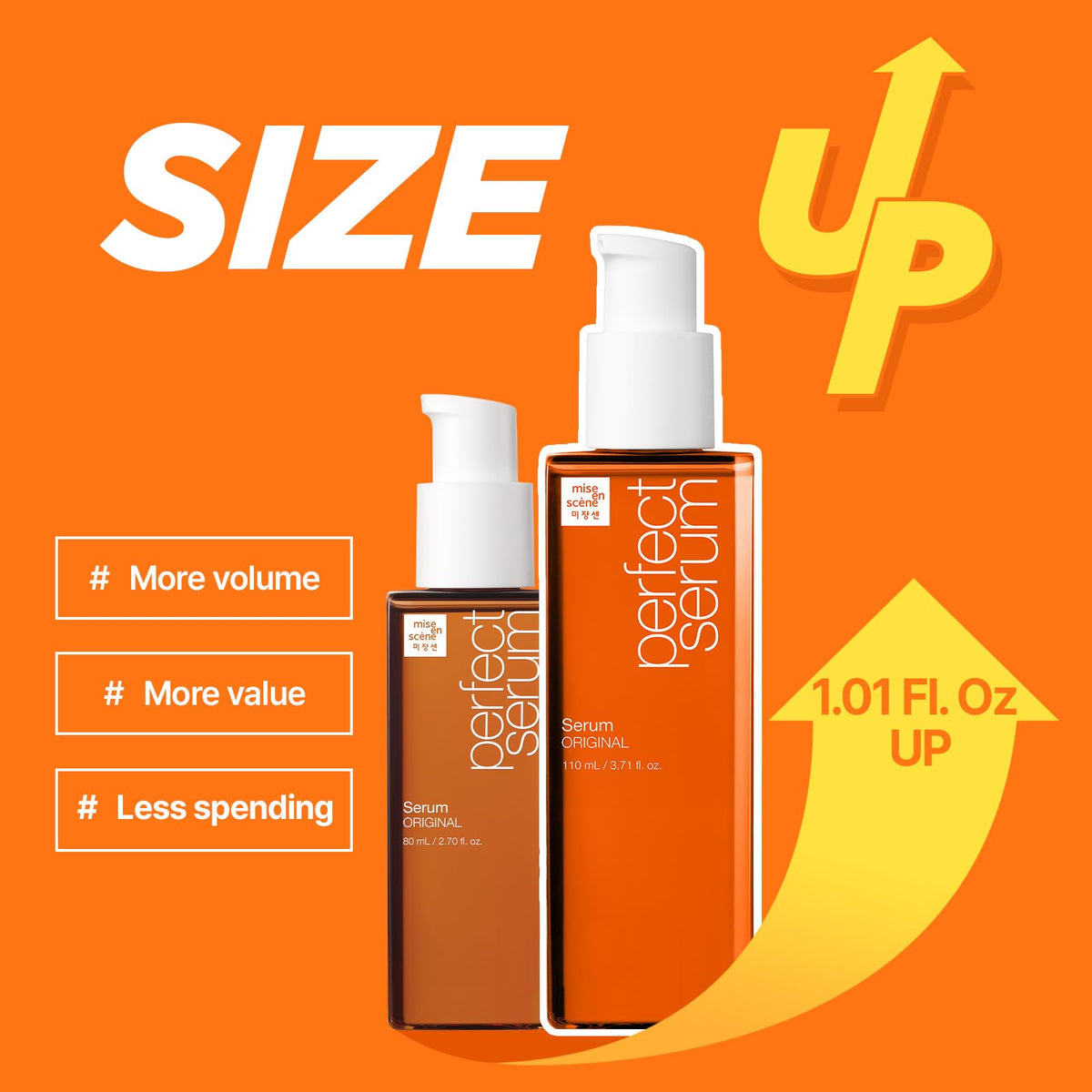 Mise En Scene pump close-up dispensing controlled serum for precise use