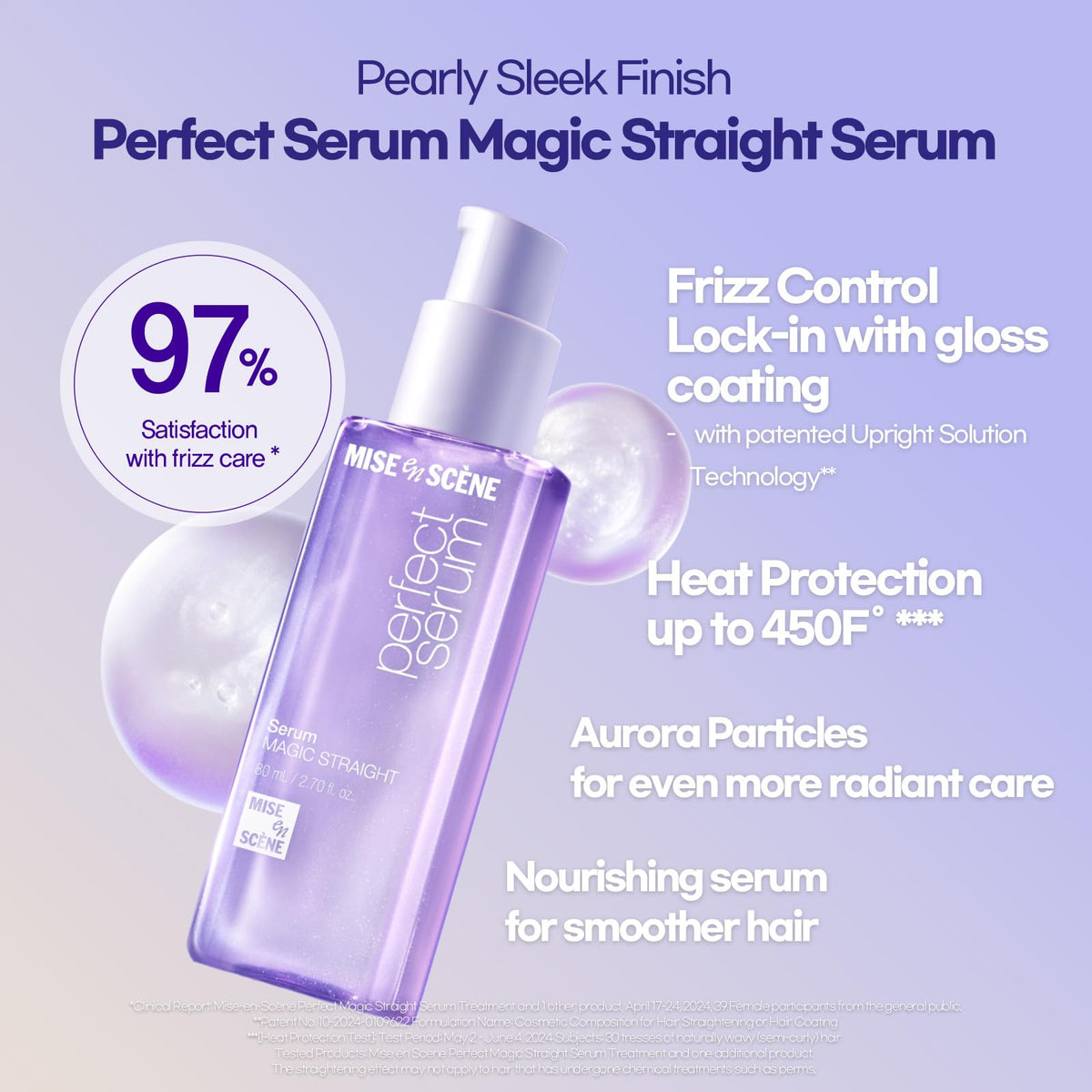 Mise En Scene shampoo being poured to show creamy serum-like lather for gentle smoothing