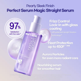 Mise En Scene shampoo being poured to show creamy serum-like lather for gentle smoothing