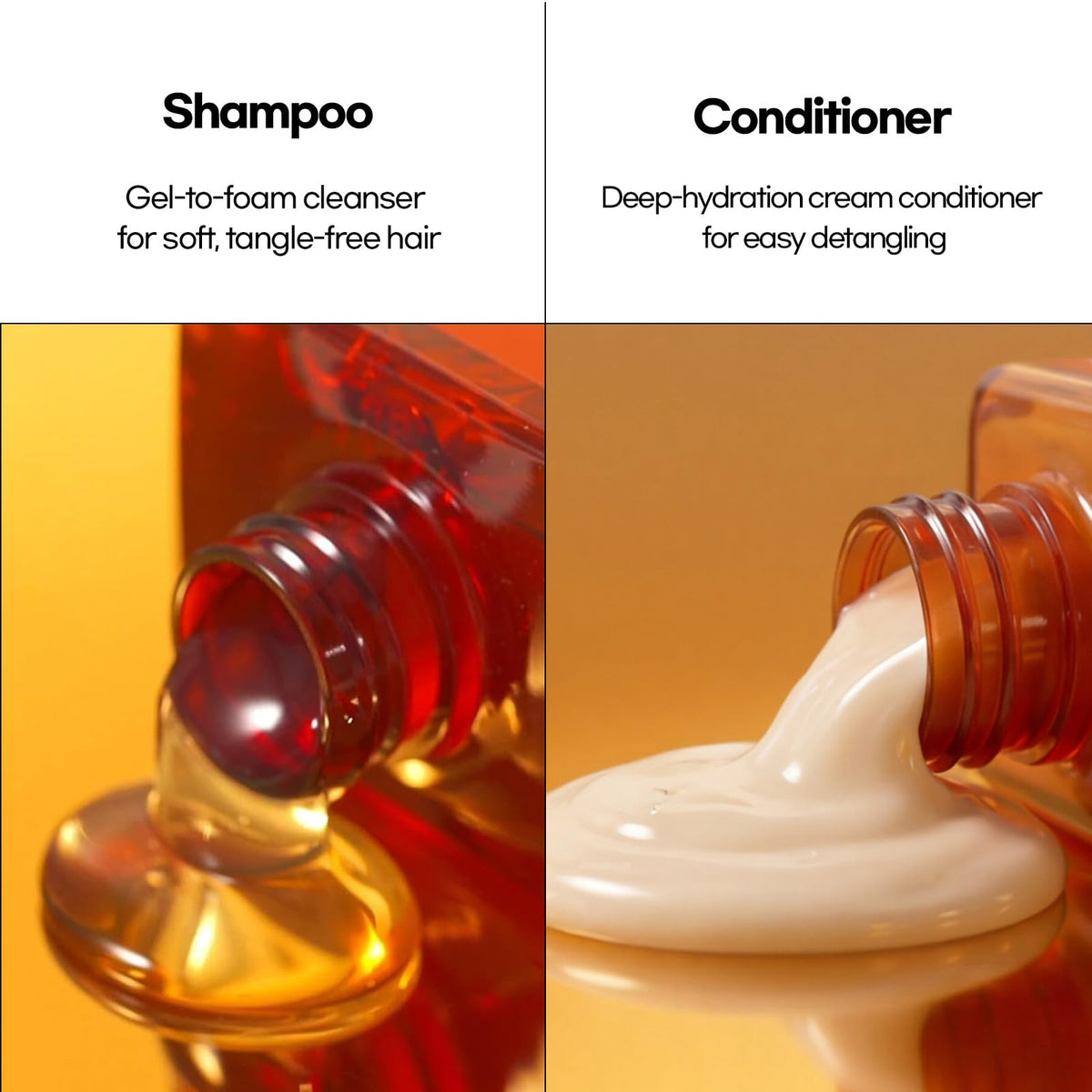 Mise En Scene shampoo pump close-up highlighting easy dispensing benefit