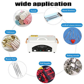 Misforu next to salon tools illustrating compact size and space-saving benefit for stations