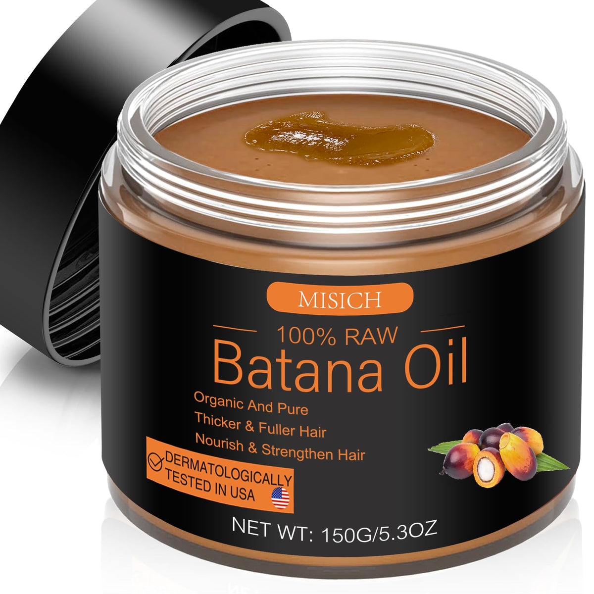 MISICH jar front view showing label and natural Batana paste benefits