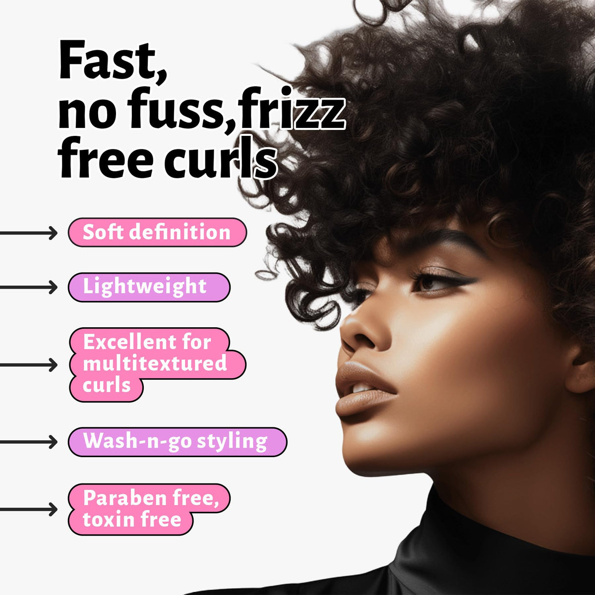 Miss Jessie's cream in hands being applied for improved curl control
