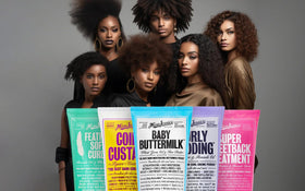 Miss Jessie's before and after comparison showing reduced frizz and definition