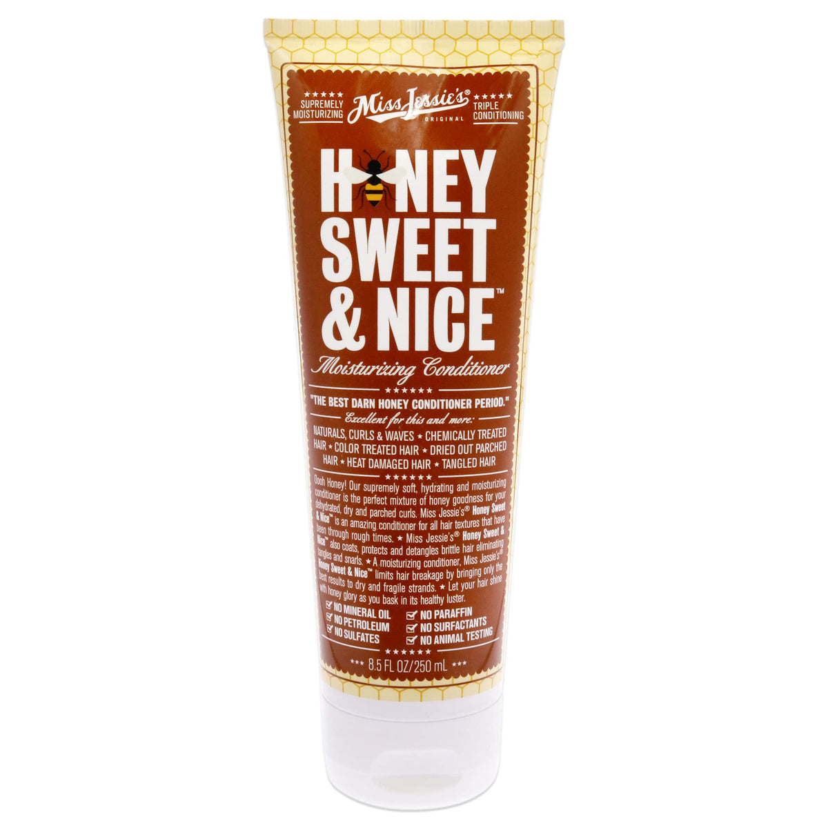 Miss Jessie's front packaging showing label and 8.5 oz size, highlighting moisturizing benefits