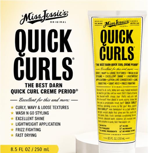 Miss Jessie's cream in palm ready to apply for lightweight frizz control