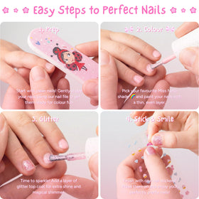 MISS NELLA solid colour swatch on fingertips showing bold, child-friendly colour payoff