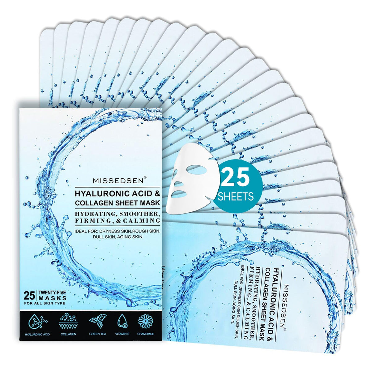 MISSEDSEN front packaging showing 25pcs for easy replenishment and convenience