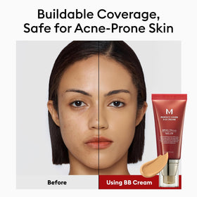 MISSHA BB cream next to a credit card to show 1.69 fl oz size