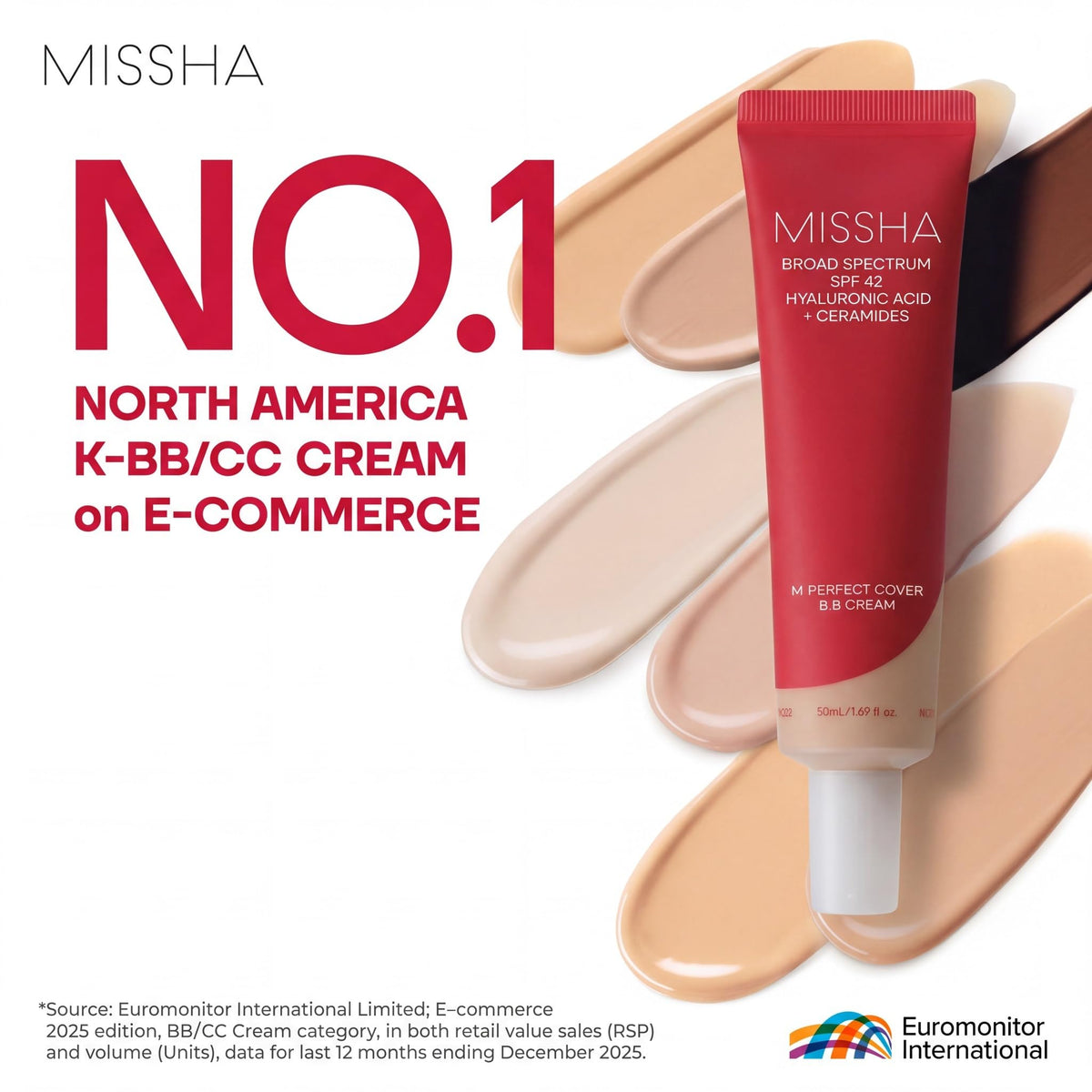MISSHA close-up texture swatch demonstrating smooth blendability and natural finish
