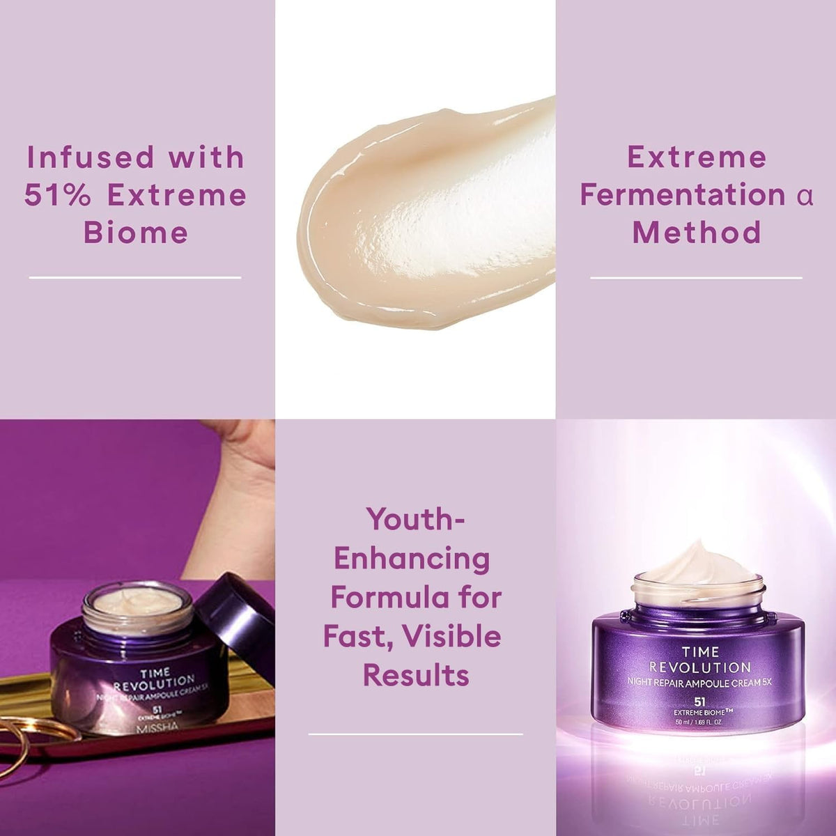 MISSHA close-up of creamy texture highlighting smooth application benefits