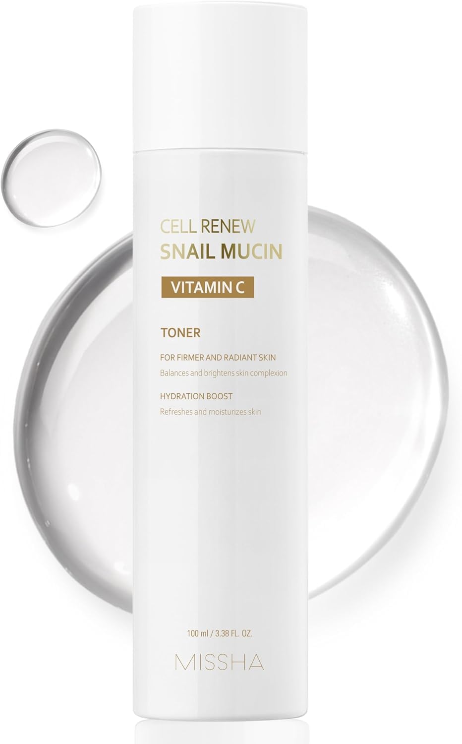 MISSHA front packaging showing bottle and label, highlights hydration benefit