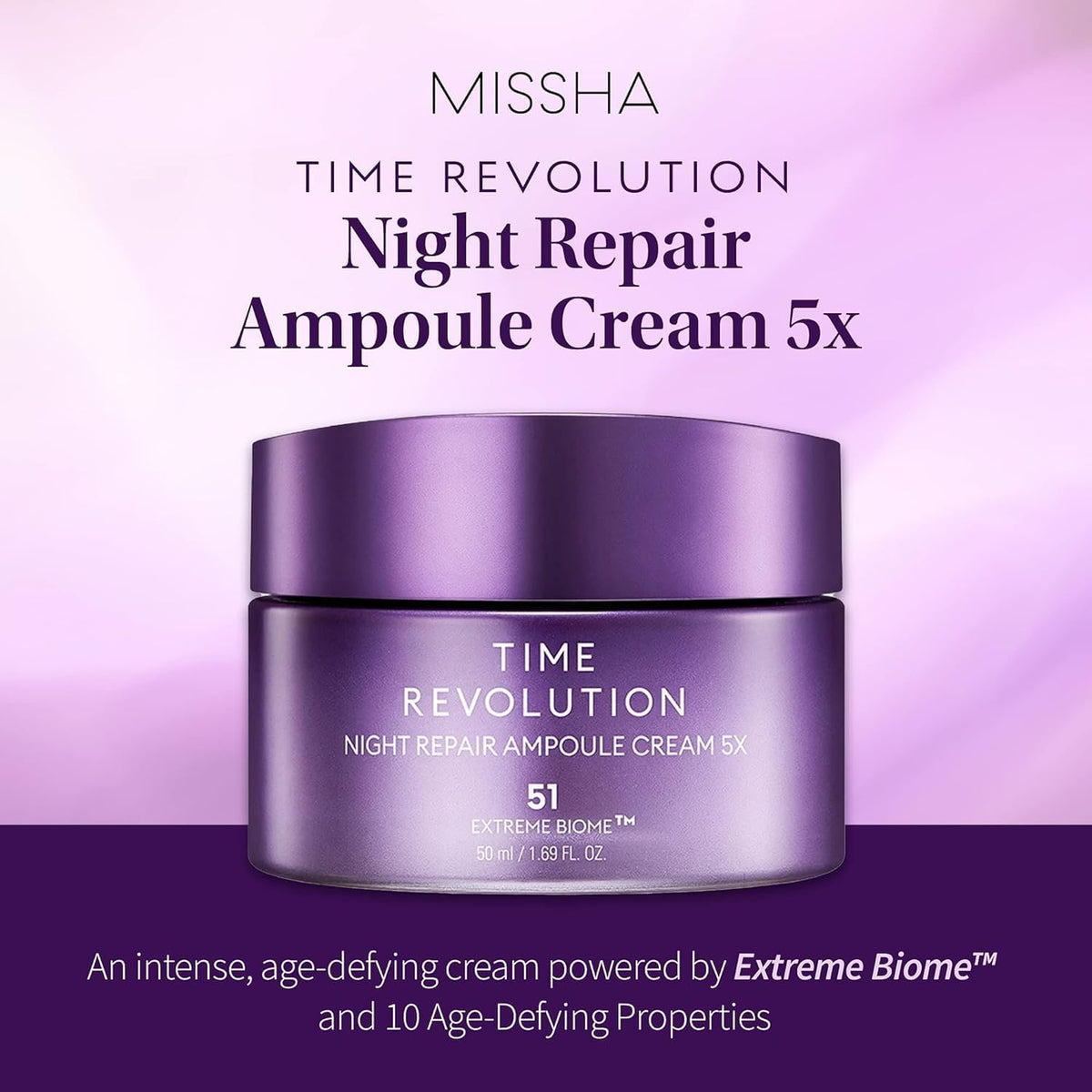 MISSHA label close-up indicating 5th generation formula and ingredient clarity