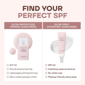 MISSHA on model outdoors showing dewy skin and sun protection