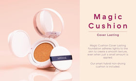 MISSHA cushion open with applicator puff demonstrating even product delivery and easy use