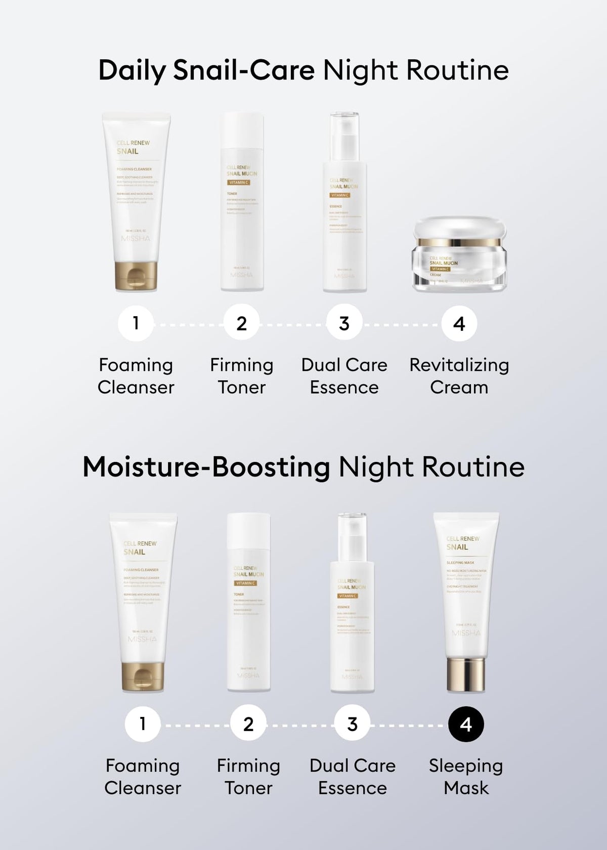 MISSHA jar on bathroom shelf in nighttime routine setting for calming use