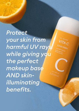 MISSHA label close-up displaying vitamin C complex and sebum control