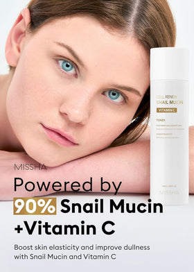MISSHA close-up of clear toner drop texture, shows lightweight consistency