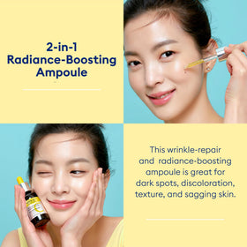 MISSHA ingredient collage highlighting vitamin C, collagen, PHA for targeted brightening benefit