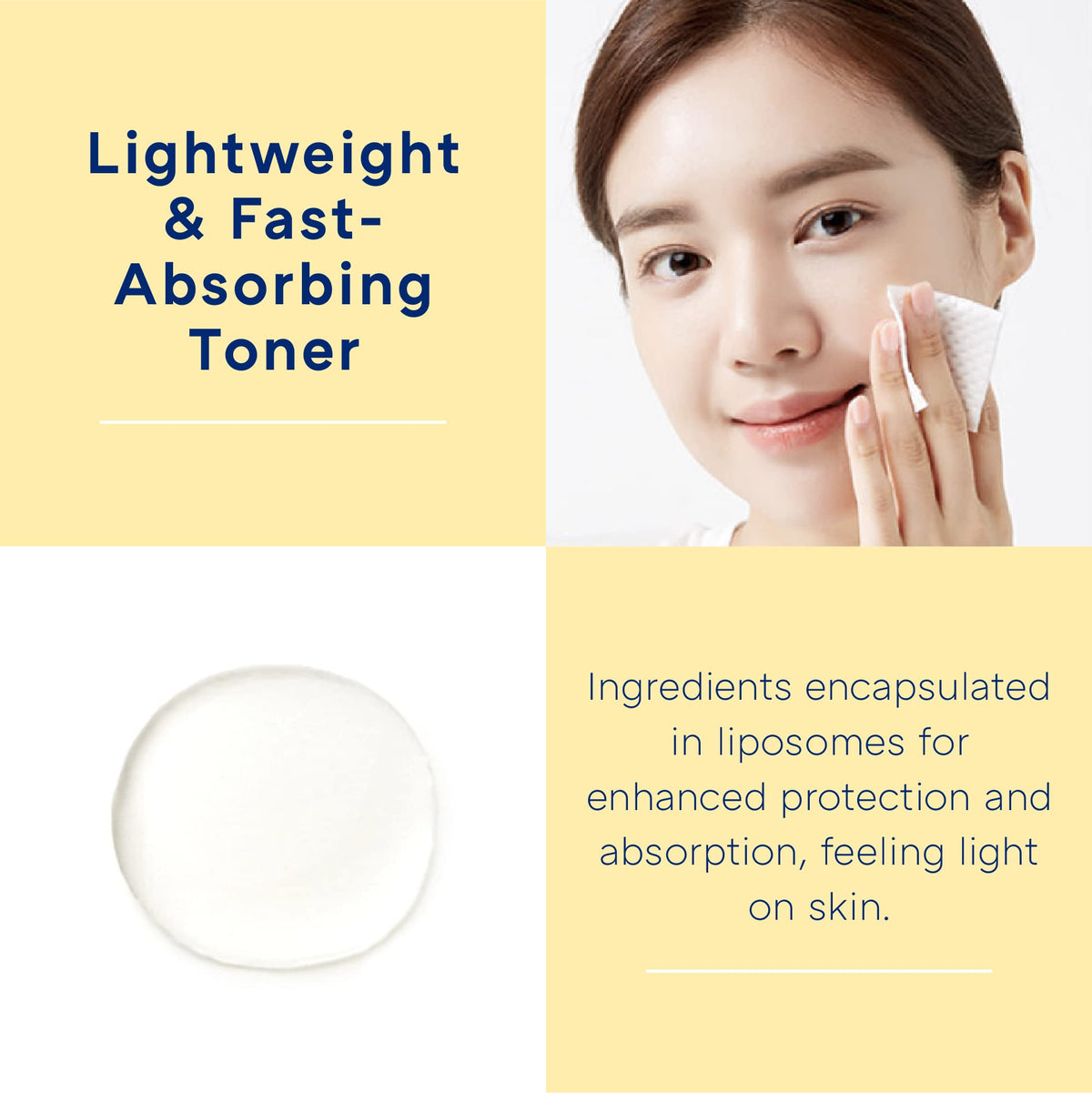 MISSHA being applied to cotton pad, demonstrating easy application and gentle exfoliation