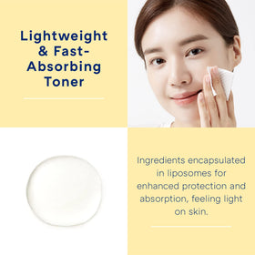 MISSHA being applied to cotton pad, demonstrating easy application and gentle exfoliation