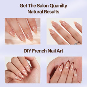 Misssix applied on natural nails demonstrating natural fit and almond shape