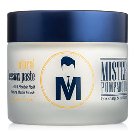 Mister Pompadour front tin showing compact 2oz packaging and matte finish benefit