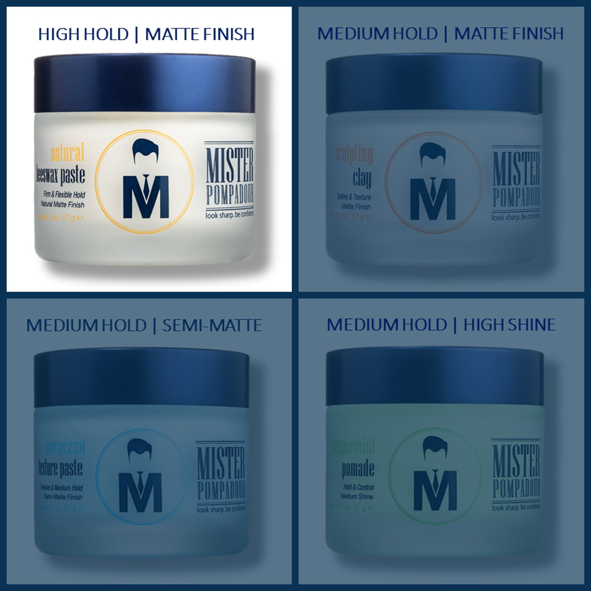 Mister Pompadour label close-up showing ingredients and easy-rinse water-based benefit