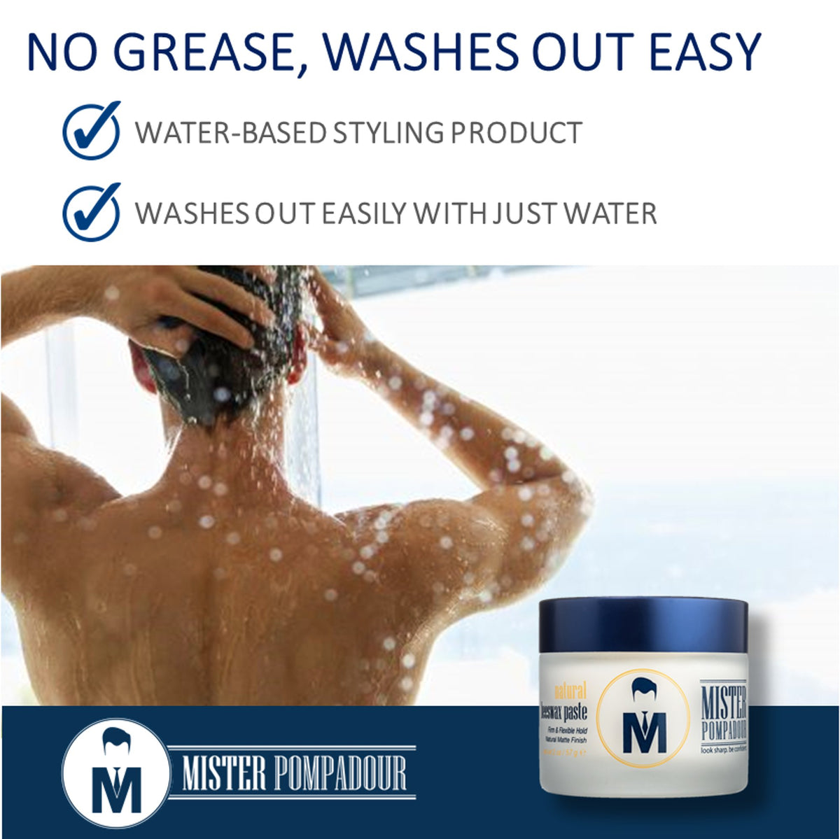 Mister Pompadour styled women's hair showing smooth control without shine