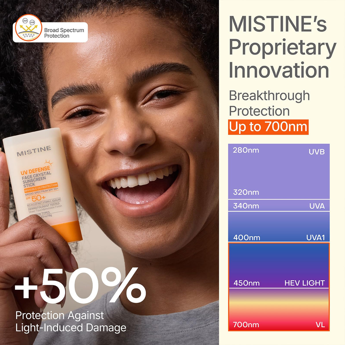 Mistine applied over makeup demonstrating non-disruptive touch-up benefit