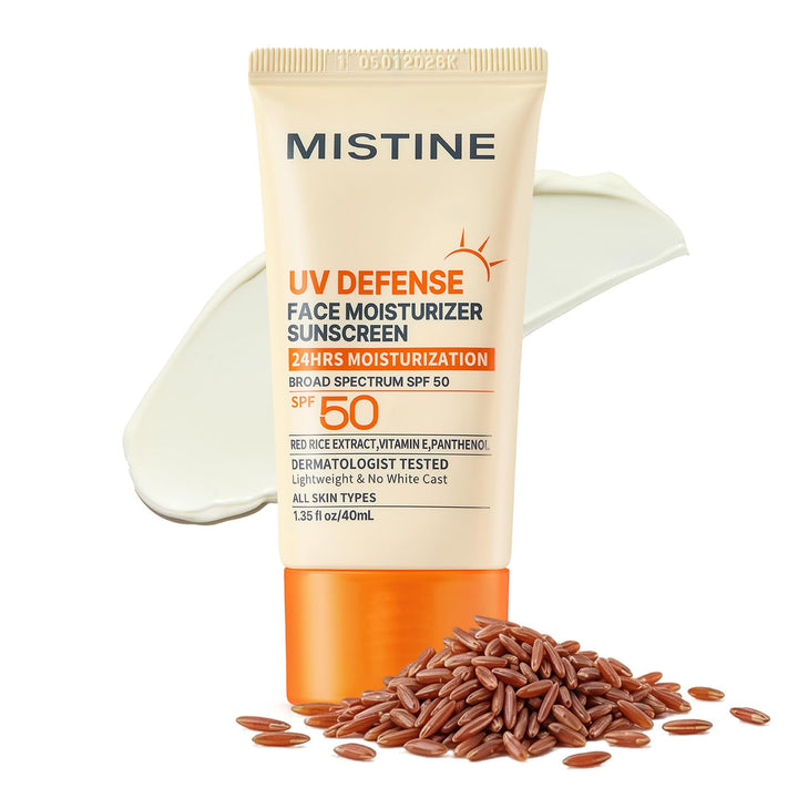 Mistine front packaging 40mL showing compact travel tube and SPF label benefit