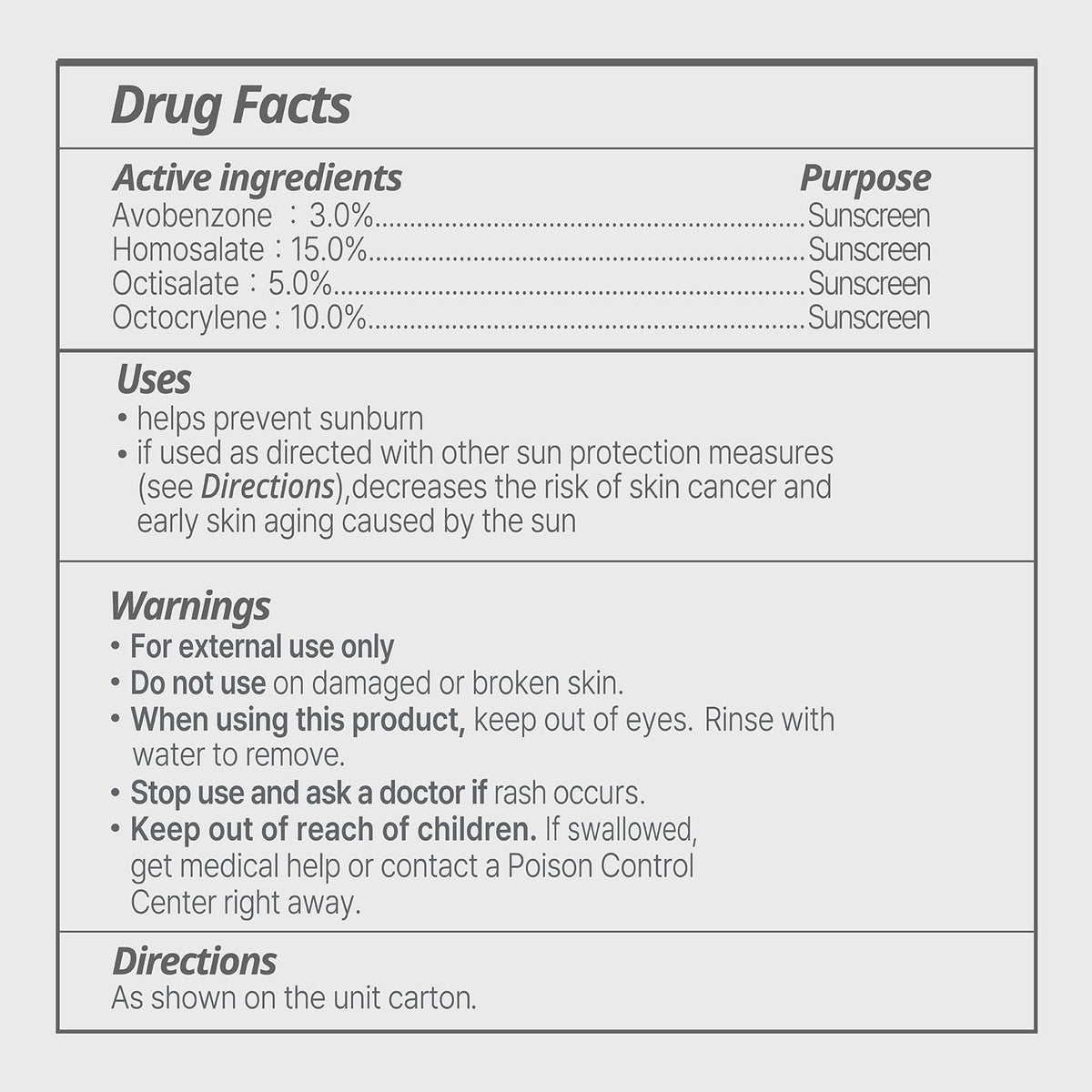 Mistine label close-up focusing on SPF 50 broad-spectrum protection