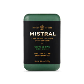Mistral front packaging showing label and weight, communicates premium quality