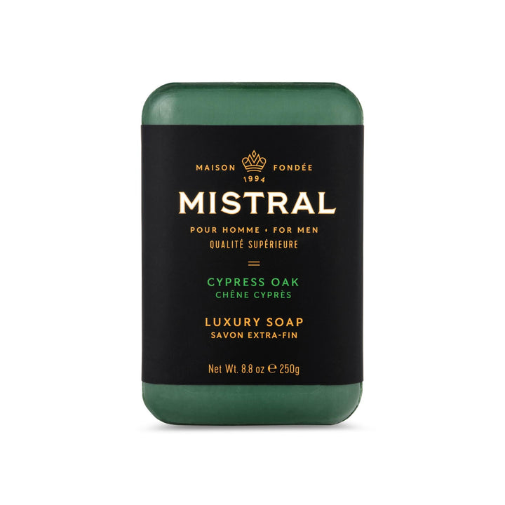 Mistral front packaging showing label and weight, communicates premium quality