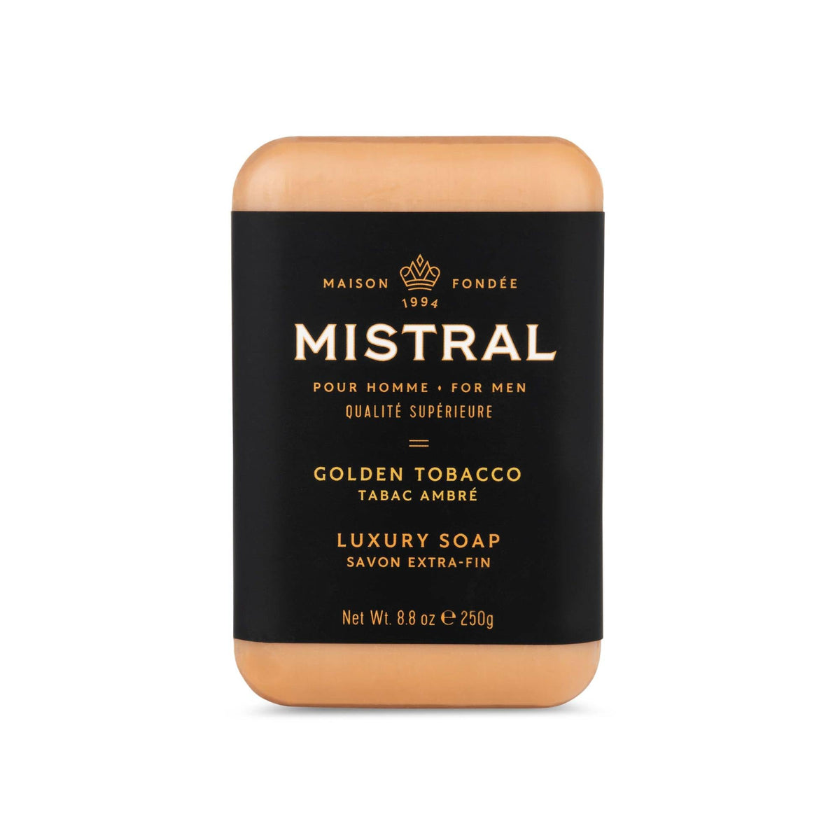 Mistral Golden Tobacco front packaging showing elegant label and scent