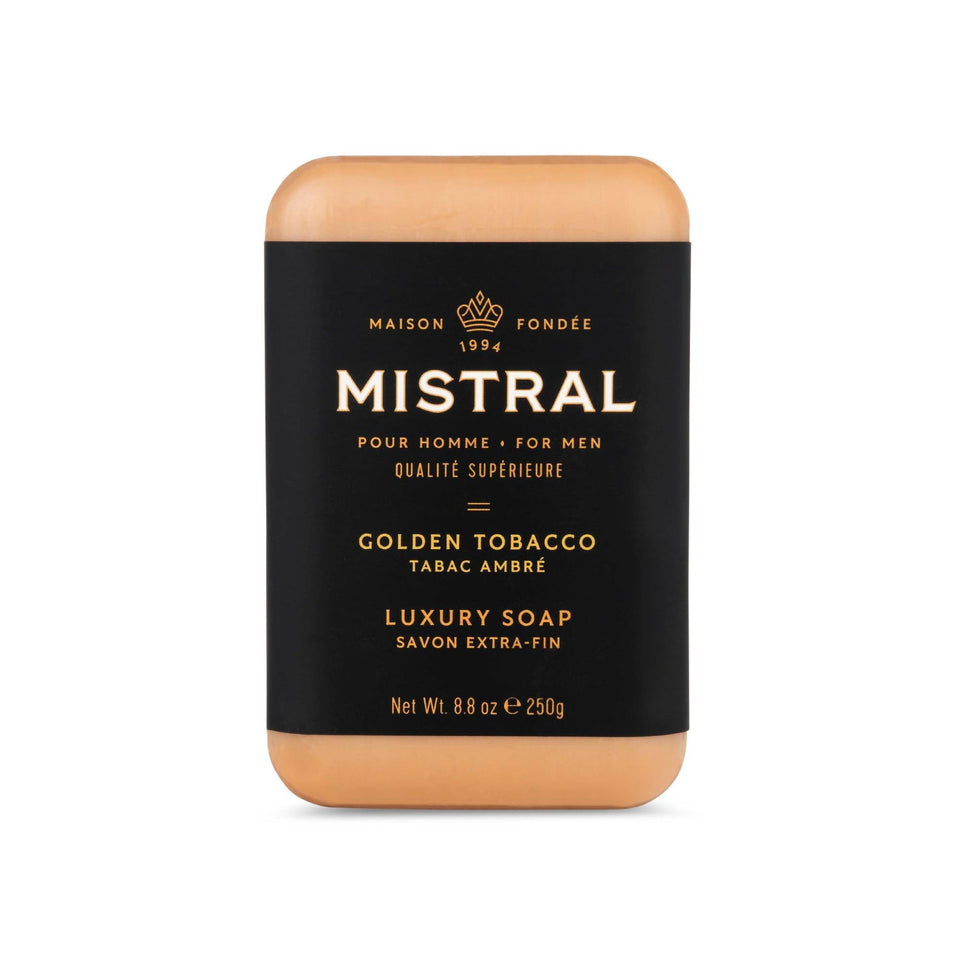 Mistral Golden Tobacco front packaging showing elegant label and scent