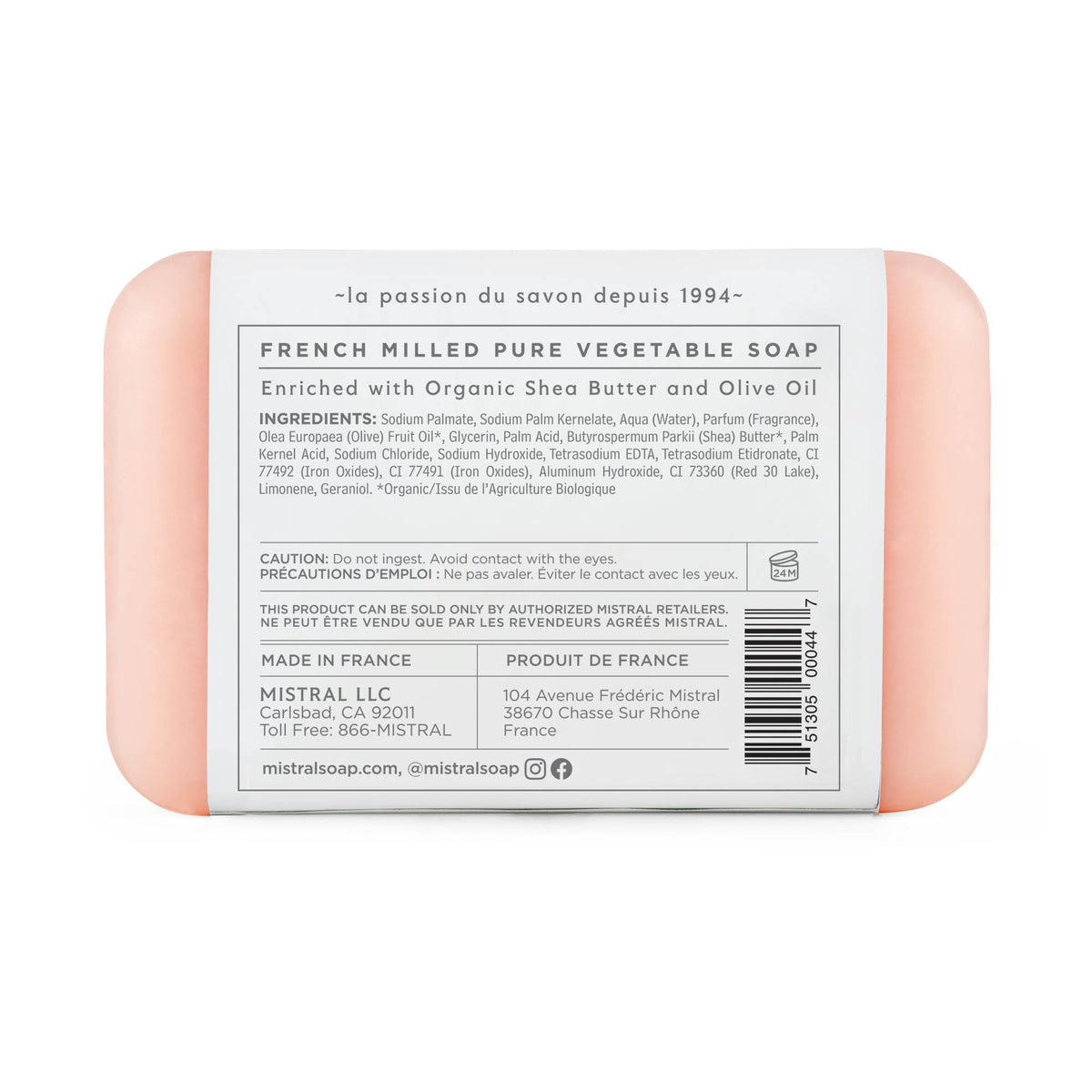 Mistral soap texture close-up highlighting creamy triple-milled lather